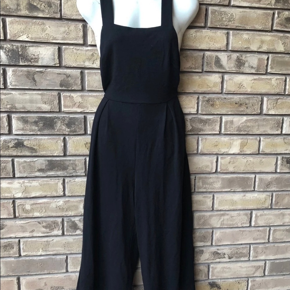Kaari blue black bib jumpsuit
